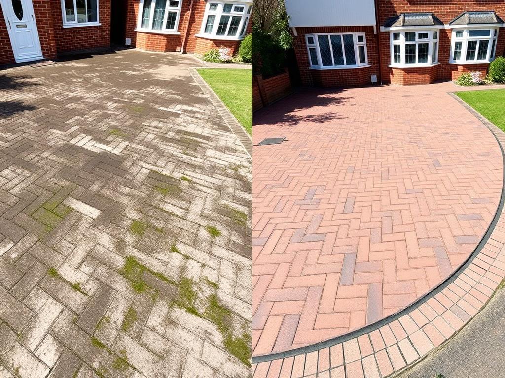 Pressure washing before and after
