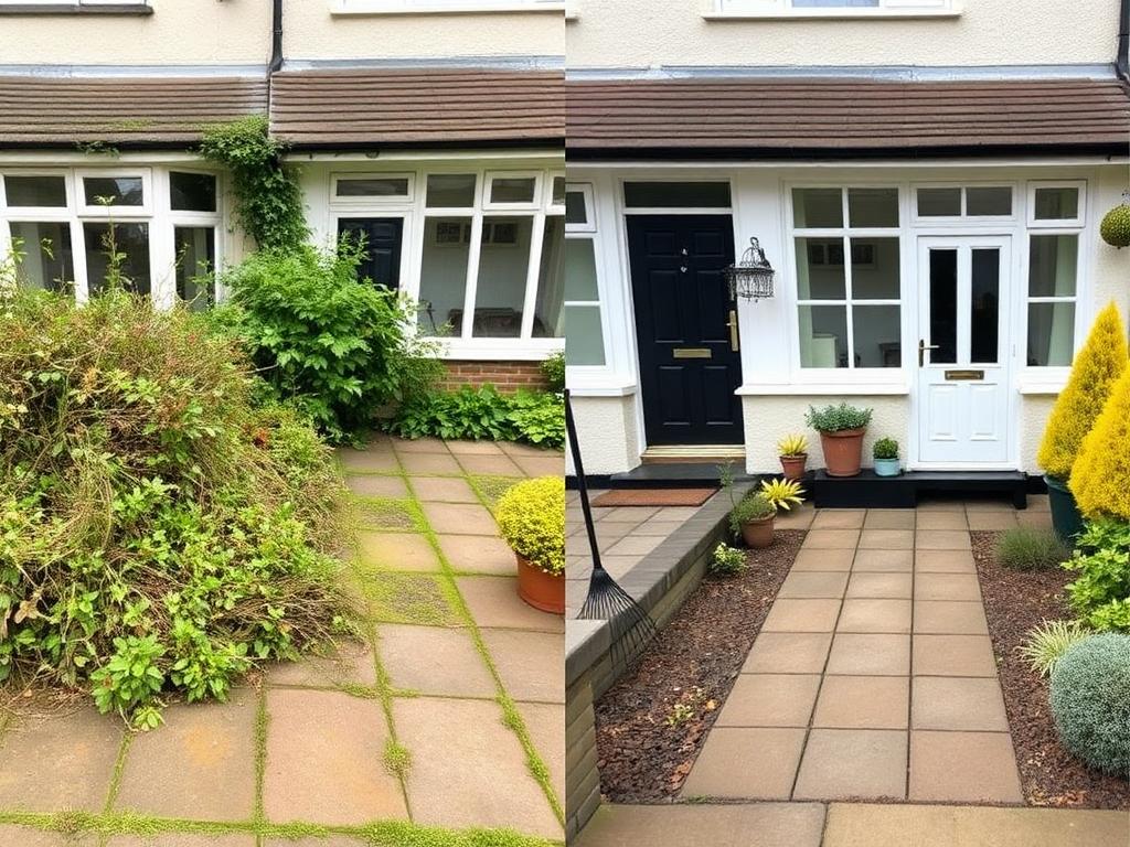 Full exterior tidy before and after